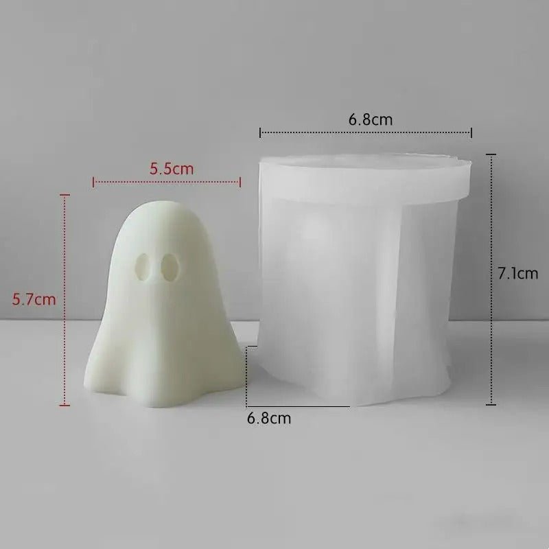 Halloween Ghost Silicone Mold - DIY Festival Party Fun Scented Resin Ornament Ghost Candle Mold for Home Decor
