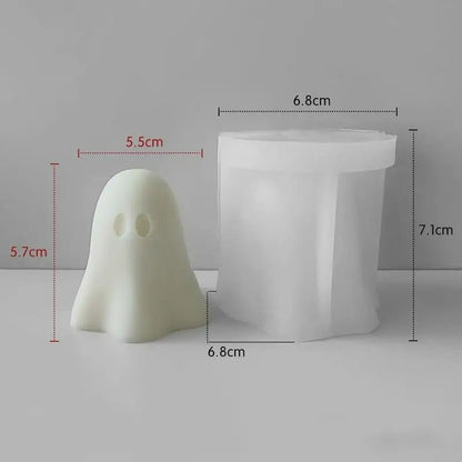 Halloween Ghost Silicone Mold - DIY Festival Party Fun Scented Resin Ornament Ghost Candle Mold for Home Decor