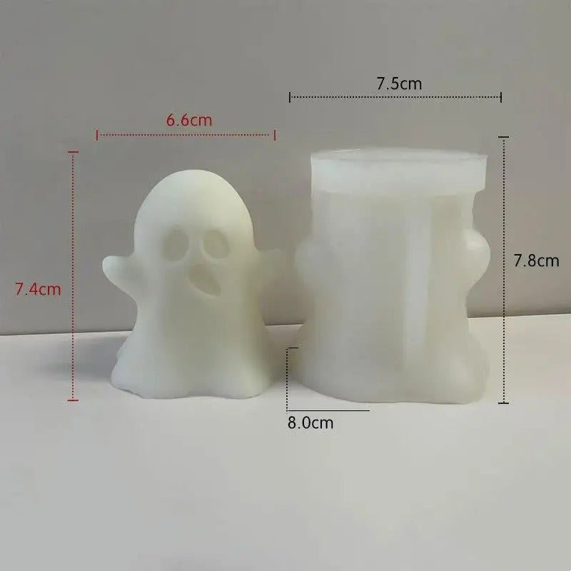 Halloween Ghost Silicone Mold - DIY Festival Party Fun Scented Resin Ornament Ghost Candle Mold for Home Decor