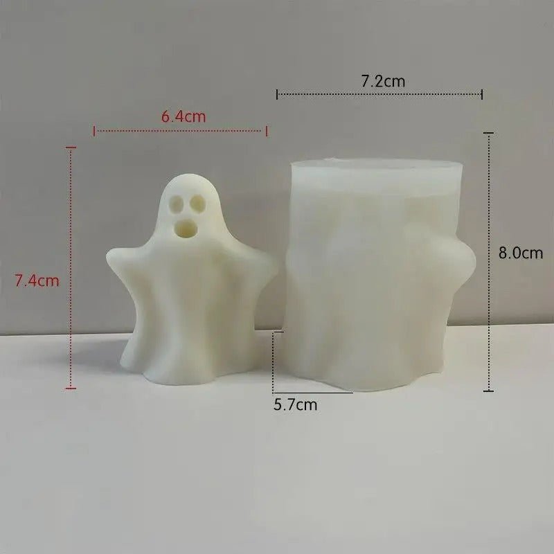 Halloween Ghost Silicone Mold - DIY Festival Party Fun Scented Resin Ornament Ghost Candle Mold for Home Decor