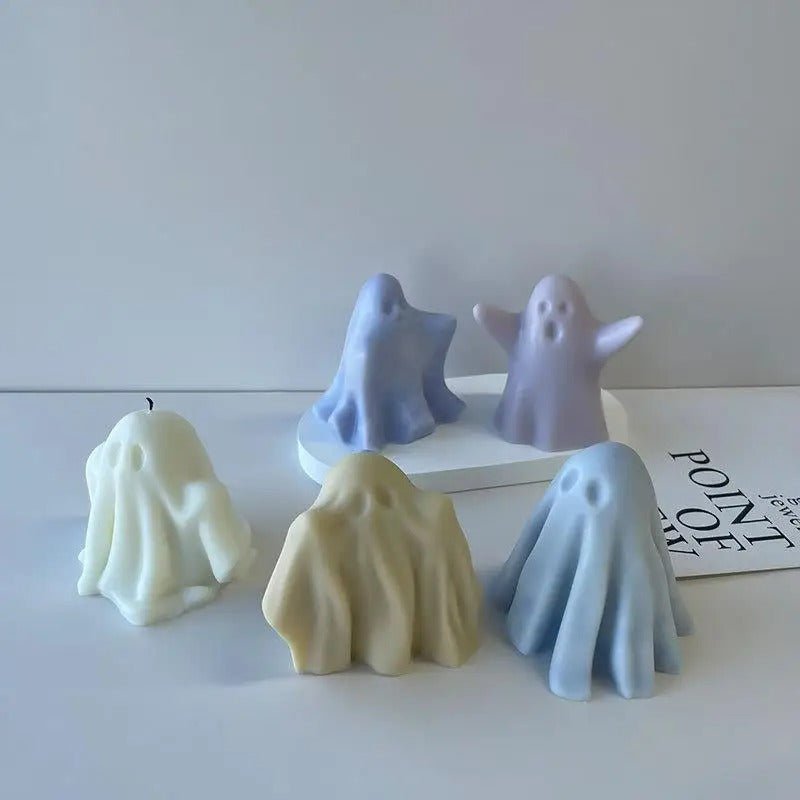 Halloween Ghost Silicone Mold - DIY Festival Party Fun Scented Resin Ornament Ghost Candle Mold for Home Decor