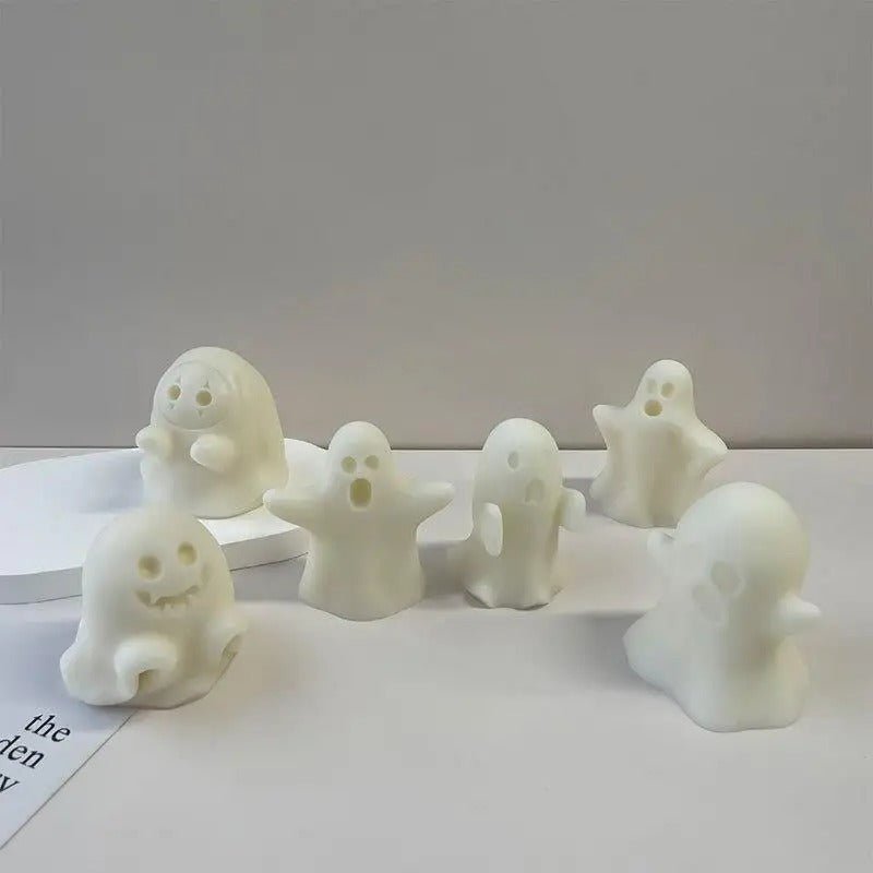 Halloween Ghost Silicone Mold - DIY Festival Party Fun Scented Resin Ornament Ghost Candle Mold for Home Decor