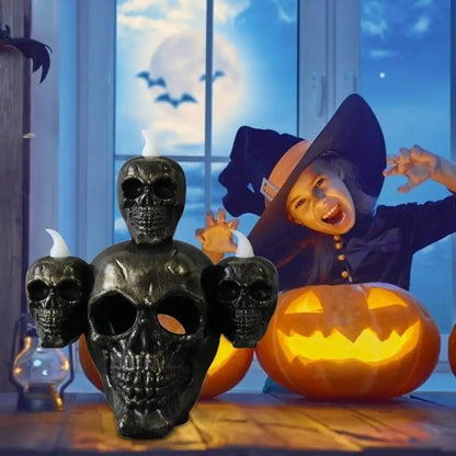 Halloween Skull Lamp Decoration - Electronic Pumpkin Candle Skull LED Light Festival Party Ornament