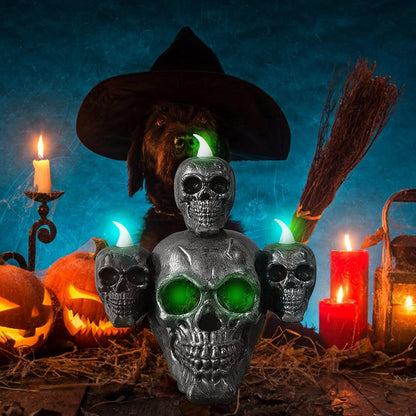Halloween Skull Lamp Decoration - Electronic Pumpkin Candle Skull LED Light Festival Party Ornament