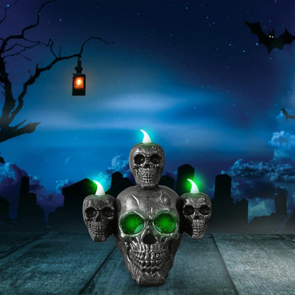 Halloween Skull Lamp Decoration - Electronic Pumpkin Candle Skull LED Light Festival Party Ornament