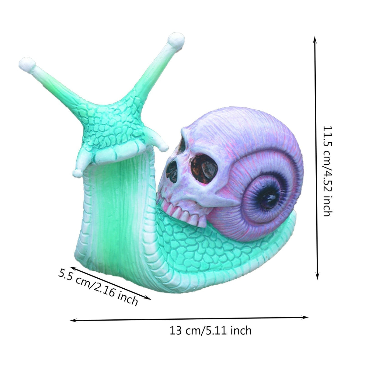 Halloween Snail Skeleton Skull - Statue Resin Horror Snail Sculpture Gothic Outdoor Garden Decoration Figurine
