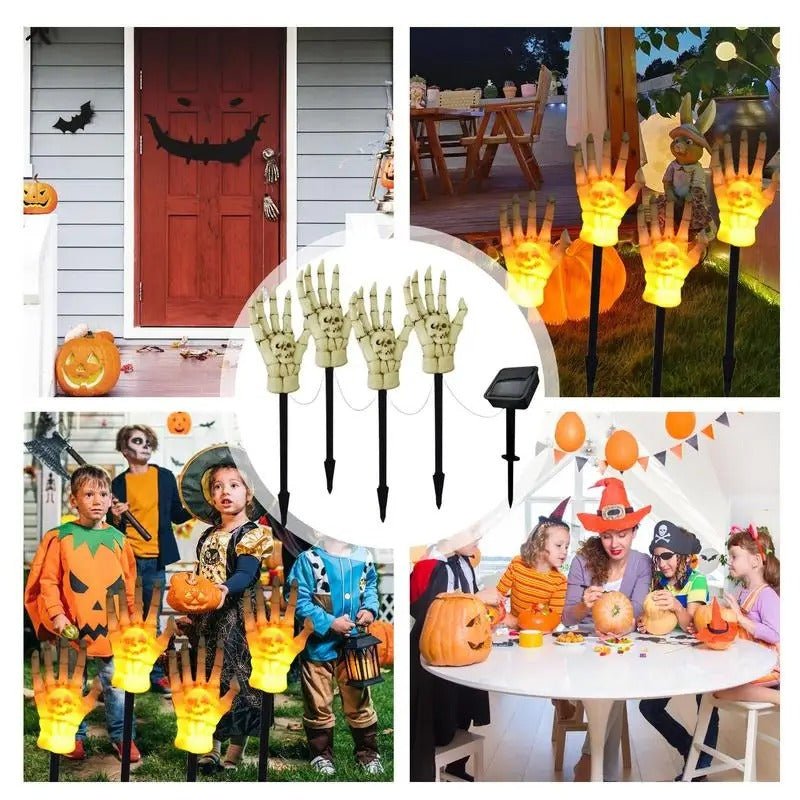 Halloween Solar Stake Lights - Solar Skeleton Hand Stakes Lamp