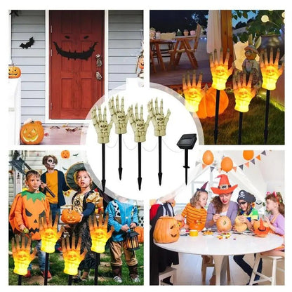 Halloween Solar Stake Lights - Solar Skeleton Hand Stakes Lamp