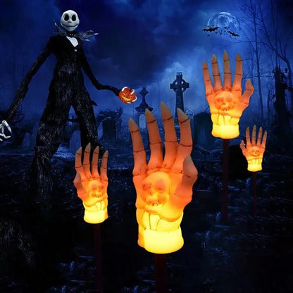 Halloween Solar Stake Lights - Solar Skeleton Hand Stakes Lamp