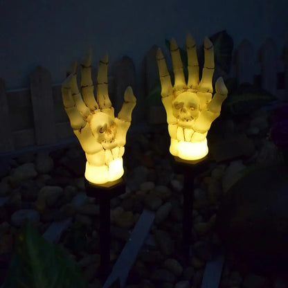 Halloween Solar Stake Lights - Solar Skeleton Hand Stakes Lamp