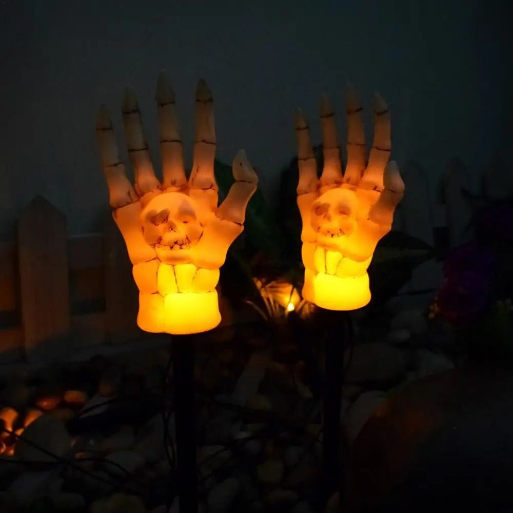 Halloween Solar Stake Lights - Solar Skeleton Hand Stakes Lamp