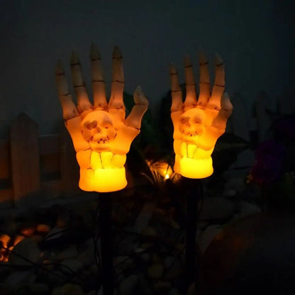 Halloween Solar Stake Lights - Solar Skeleton Hand Stakes Lamp