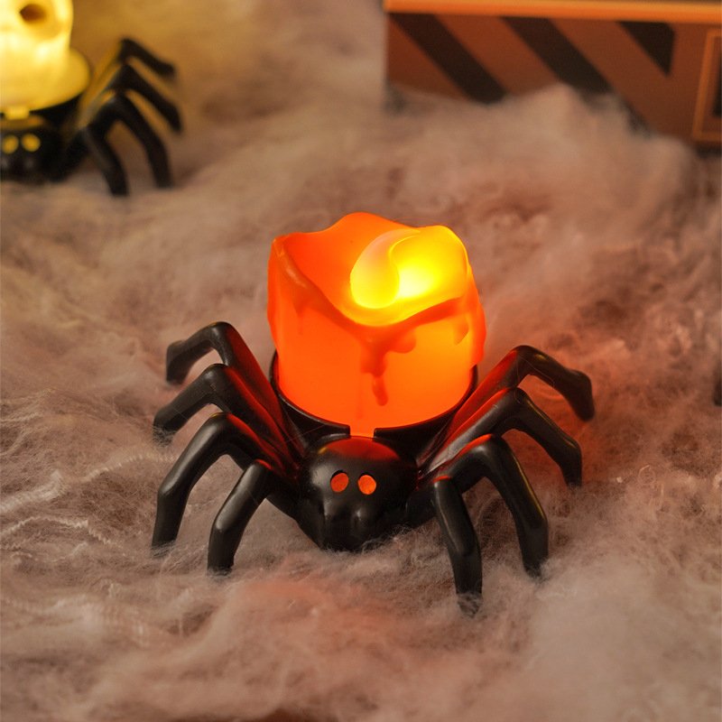Halloween Spider Candlestick - Battery - Operated Flameless LED Halloween Candles