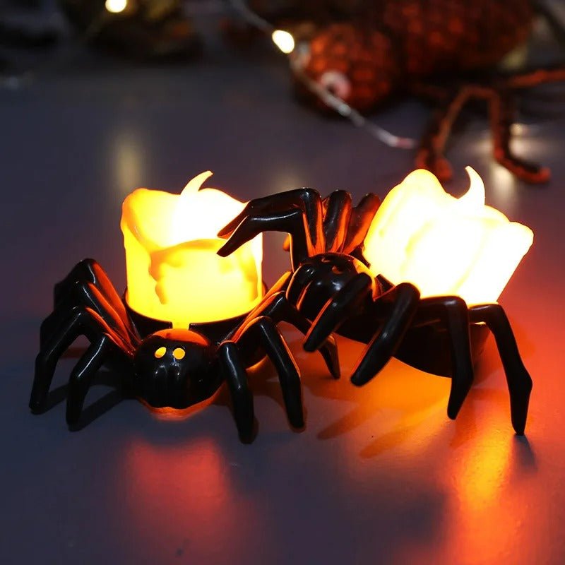 Halloween Spider Candlestick - Battery - Operated Flameless LED Halloween Candles