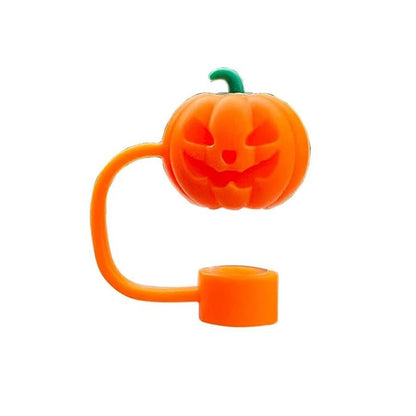 Halloween Stanley Straw Cover Cap - 5PCS Halloween Silicone Straw Topper for Stanley 10mm 0.4in Dust-Proof Reusable Straw Covers for Tumbler