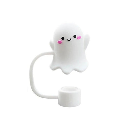 Halloween Stanley Straw Cover Cap - 5PCS Halloween Silicone Straw Topper for Stanley 10mm 0.4in Dust-Proof Reusable Straw Covers for Tumbler