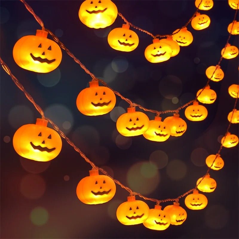Halloween LED Pumpkin String Lights - Halloween Pumpkin Lights for Indoor and Outdoor Decoration