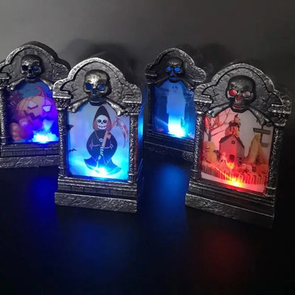 Halloween Tombstones Light LED Decorative Prop - Tombstone Ornament LED Light Up Halloween Graveyard Decorations