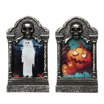 Halloween Tombstones Light LED Decorative Prop - Tombstone Ornament LED Light Up Halloween Graveyard Decorations