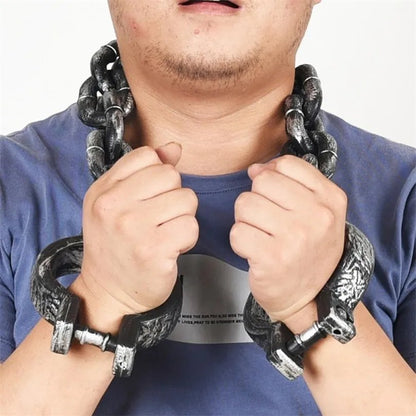 Plastic Chains Halloween Handcuffs - Plastic Fetters Shackle Cosplay Prop