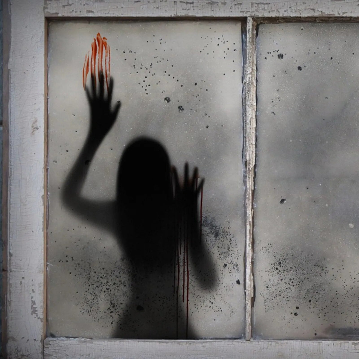 Halloween Wall Stickers Glass Ghost Decorations - Self Adhesive Horror Blood Fingerprints Stickers