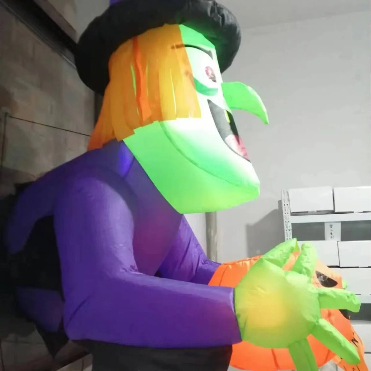 Halloween Inflatable Witch- Spooky Window Decor