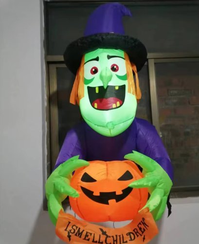 Halloween Inflatable Witch- Spooky Window Decor