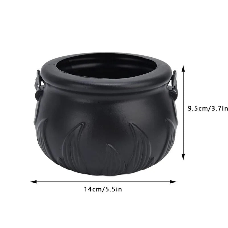 Halloween Witches Cauldron Lamp - Black Witch Jar Atomizer Lamp with LED Lights for Holiday Party Fog Smoke Making