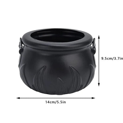 Halloween Witches Cauldron Lamp - Black Witch Jar Atomizer Lamp with LED Lights for Holiday Party Fog Smoke Making