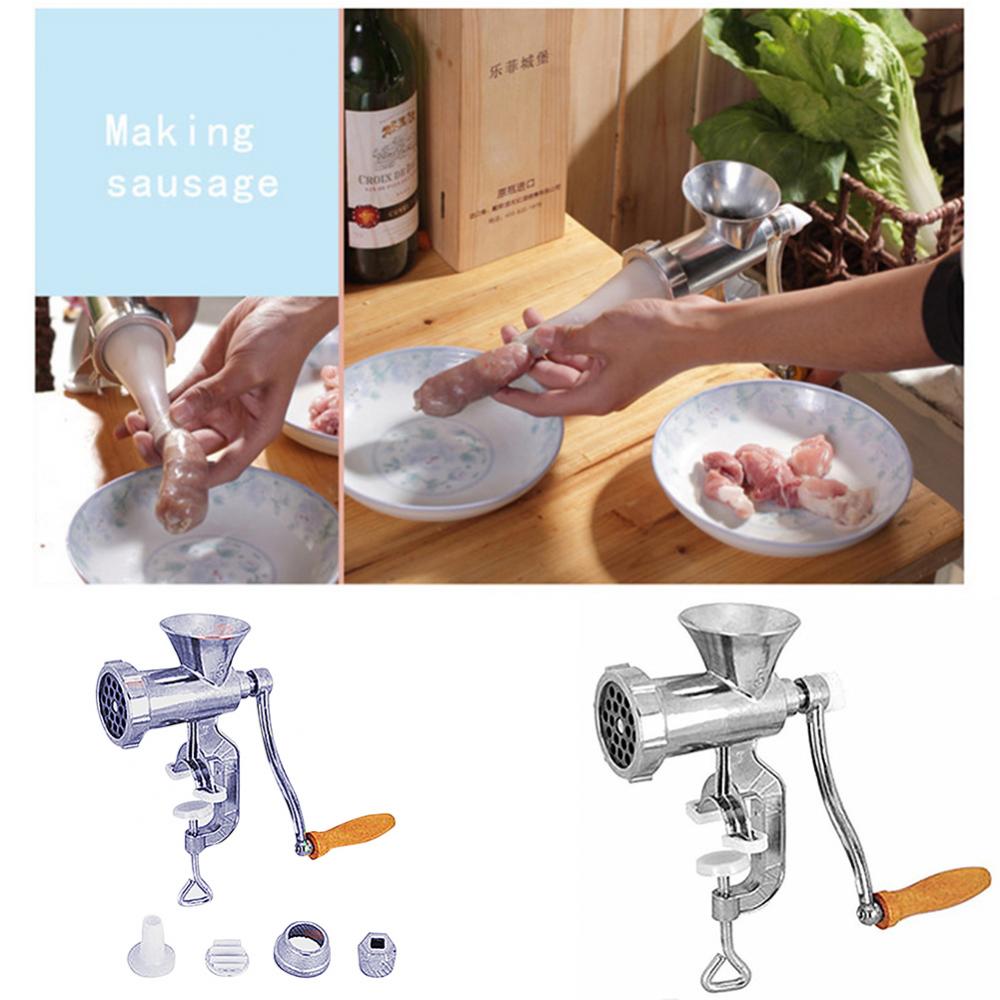 Hand Crank Meat Grinder - Multifunction Handheld Meat Mincer, Sausage, & Noodles Grinder