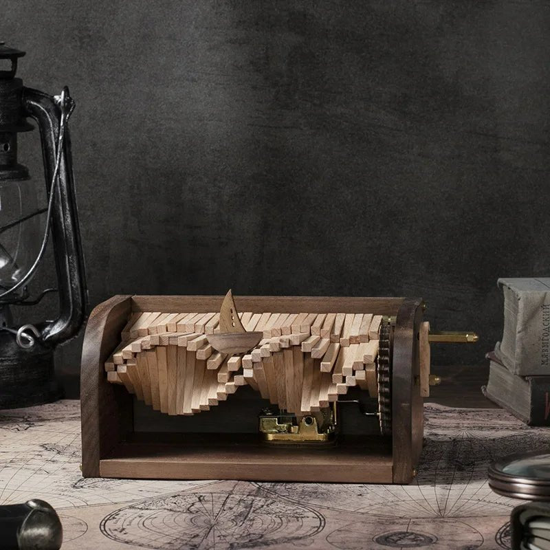 Handcrafted Waives Inspired Wooden Music Box – Chasing the Waves' Melody, Gift-Ready with Elegant Packaging – A Perfect Modern Festival Gift