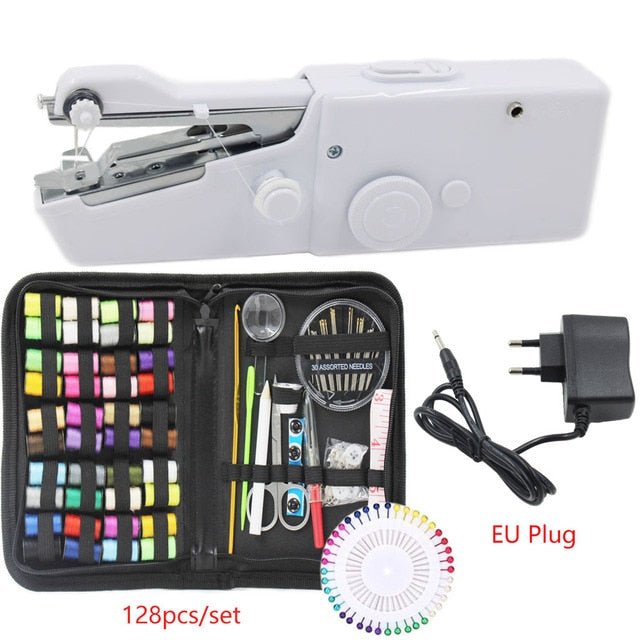 Handheld Mini Electric Sewing Machine - Heavy Duty Machine with 128pcs Sewing Kit