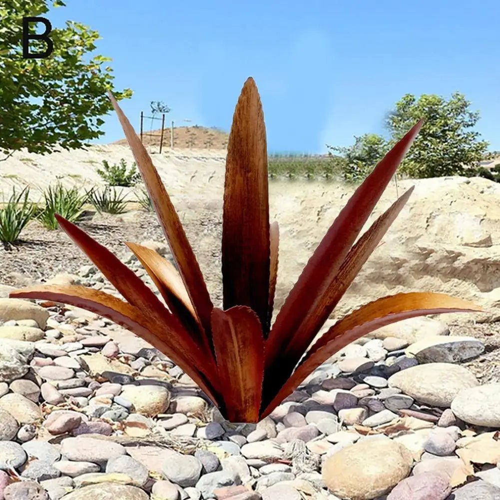 Handmade Iron Agave Cactus Sculpture – A Unique and Rustic Metal Art Piece to Elevate Your Garden Décor