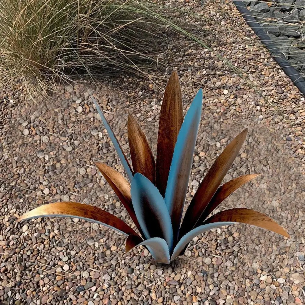 Handmade Iron Agave Cactus Sculpture – A Unique and Rustic Metal Art Piece to Elevate Your Garden Décor