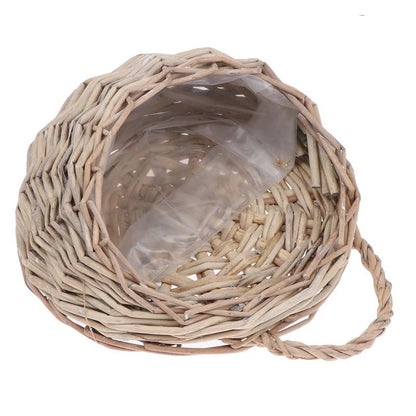 Handmade Wicker Wall Hanging Basket – Rustic Rattan Basket for Indoor Greenery, Garden Vines & Floral Displays in 4 Stunning Colors