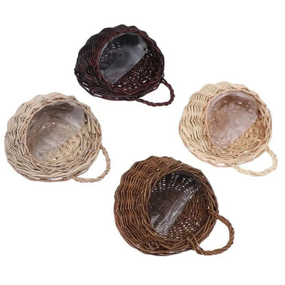 Handmade Wicker Wall Hanging Basket – Rustic Rattan Basket for Indoor Greenery, Garden Vines & Floral Displays in 4 Stunning Colors
