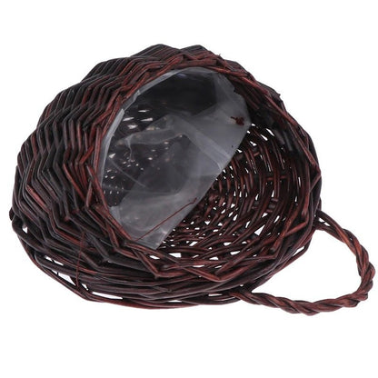Handmade Wicker Wall Hanging Basket – Rustic Rattan Basket for Indoor Greenery, Garden Vines & Floral Displays in 4 Stunning Colors