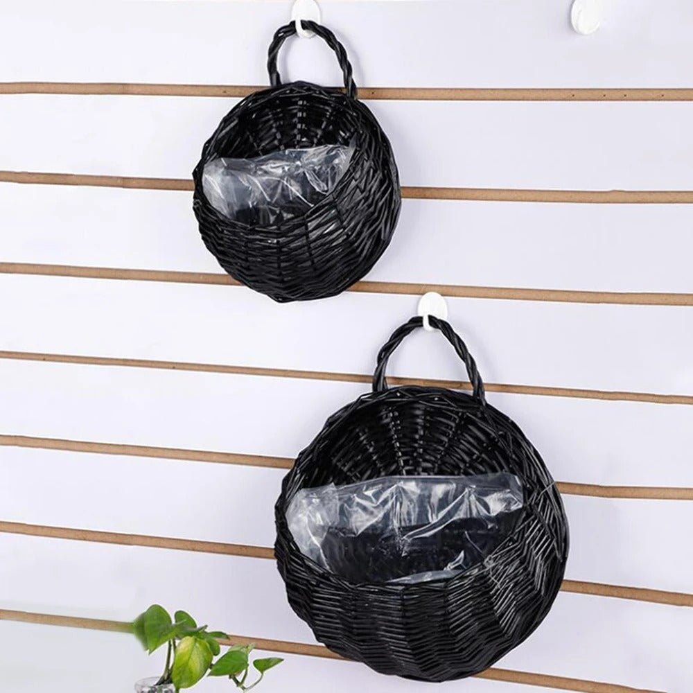 Handmade Woven Hanging Basket – Natural Wicker Storage Hanging Wall Basket for Home, Garden, Wedding, and Wall Decorations.