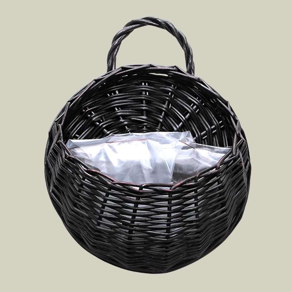 Handmade Woven Hanging Basket – Natural Wicker Storage Hanging Wall Basket for Home, Garden, Wedding, and Wall Decorations.