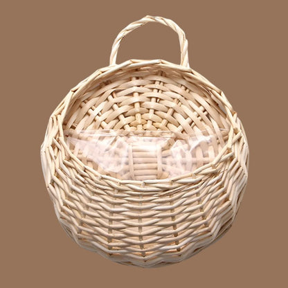 Handmade Woven Hanging Basket – Natural Wicker Storage Hanging Wall Basket for Home, Garden, Wedding, and Wall Decorations.