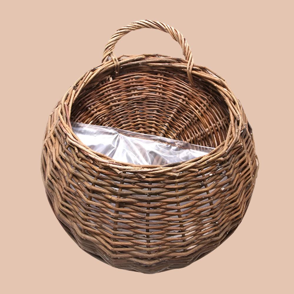 Handmade Woven Hanging Basket – Natural Wicker Storage Hanging Wall Basket for Home, Garden, Wedding, and Wall Decorations.