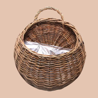 Handmade Woven Hanging Basket – Natural Wicker Storage Hanging Wall Basket for Home, Garden, Wedding, and Wall Decorations.