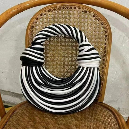 Handwoven Noodle Knotted Bag - Dimensional Hand Woven bag