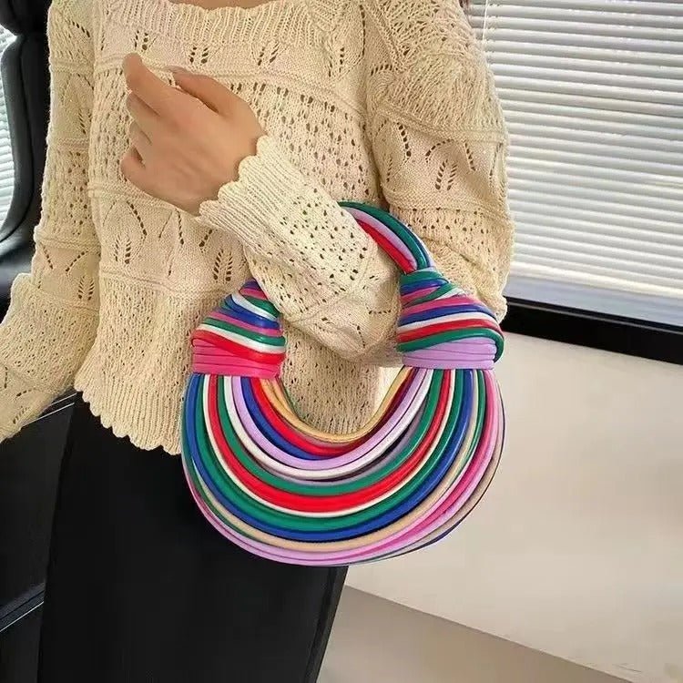 Handwoven Noodle Knotted Bag - Dimensional Hand Woven bag