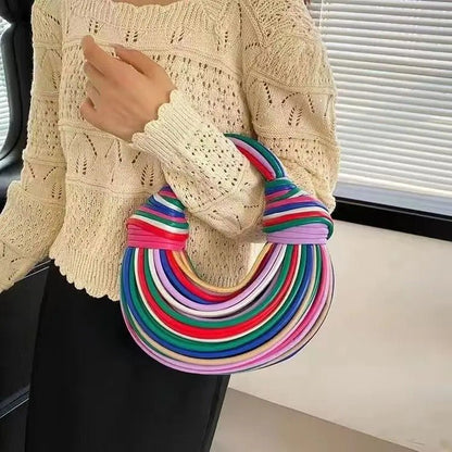 Handwoven Noodle Knotted Bag - Dimensional Hand Woven bag