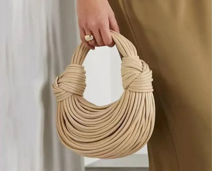 Handwoven Noodle Knotted Bag - Dimensional Hand Woven bag