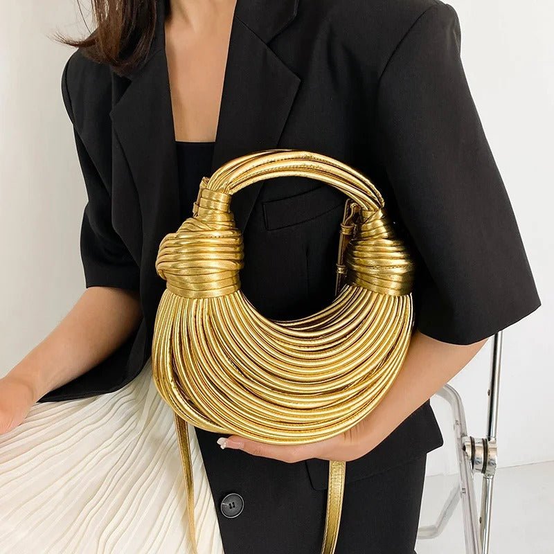 Handwoven Noodle Knotted Bag - Dimensional Hand Woven bag
