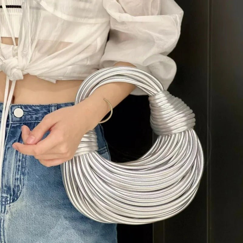 Handwoven Noodle Knotted Bag - Dimensional Hand Woven bag