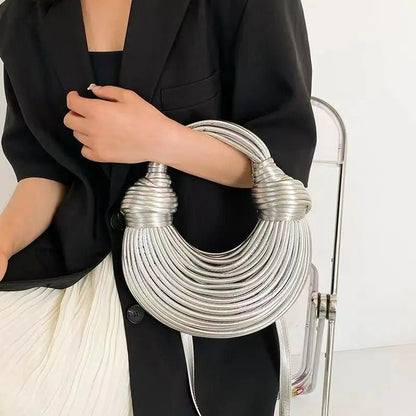 Handwoven Noodle Knotted Bag - Dimensional Hand Woven bag