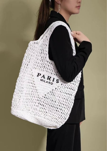 Handwoven Straw Summer Shoulder Bag for Women – Spacious Hollow Out Design, Perfect for Summer Beach Vacations & Casual Outings